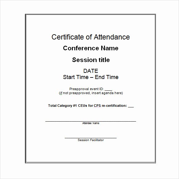 Certificate Of attendance Template Luxury 16 Sample attendance Certificate Templates to Download
