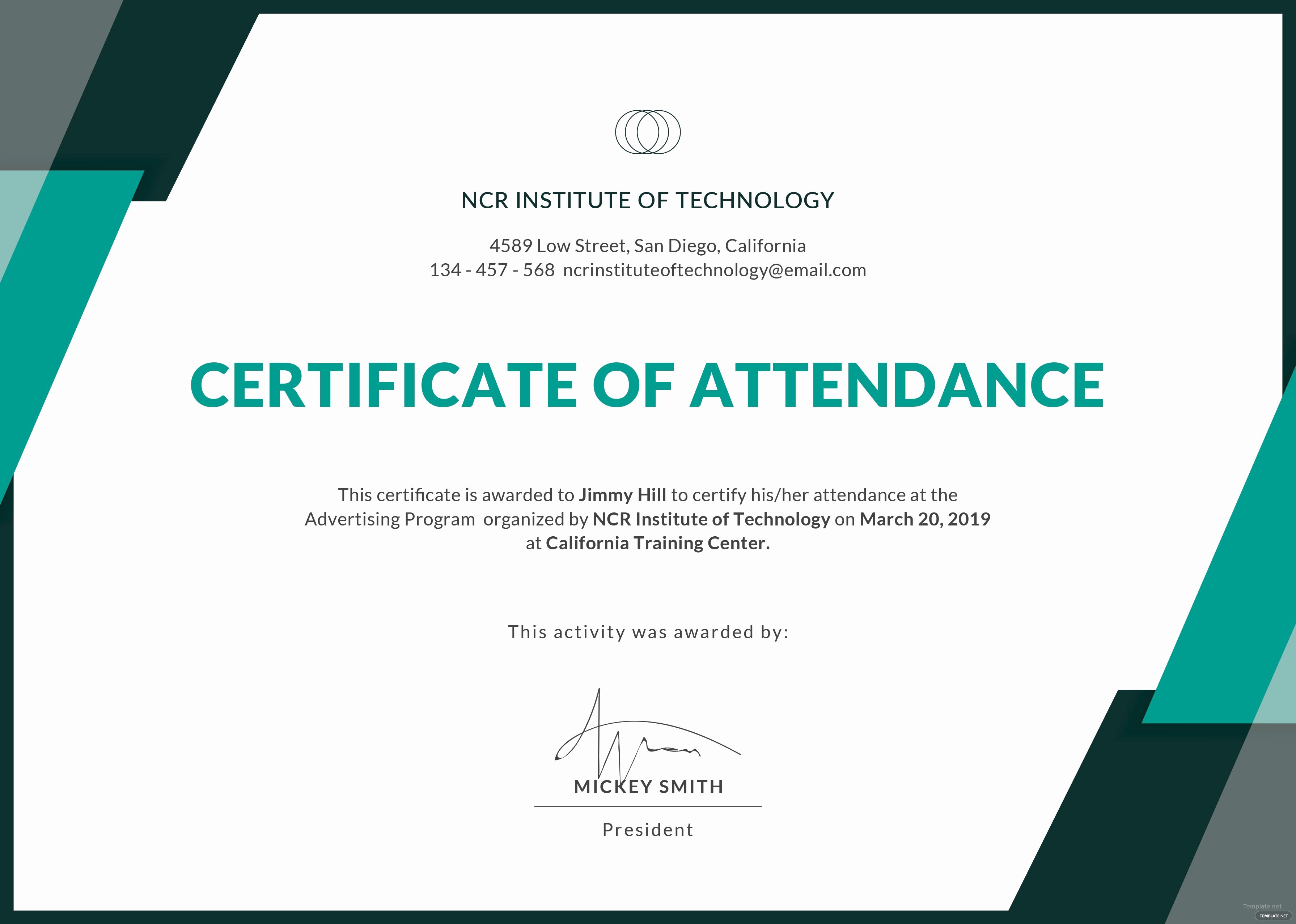 Certificate Of attendance Template Luxury Free event attendance Certificate Template In Adobe