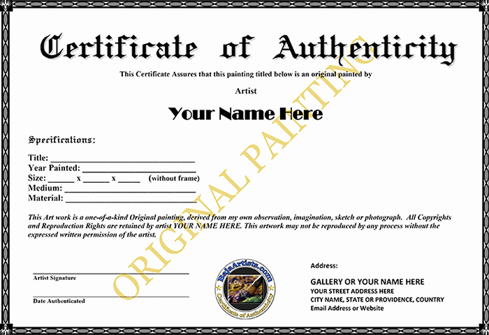 Certificate Of Authenticity Template Inspirational Certificate Of Authenticity Template Certificate