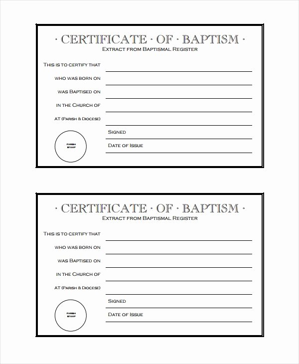Certificate Of Baptism Template Best Of 21 Sample Baptism Certificate Templates Free Sample