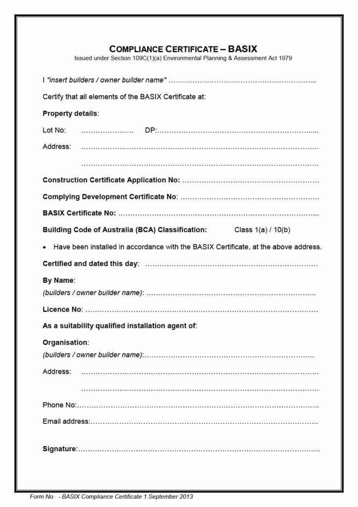 Certificate Of Compliance Template Unique Blank Certificates