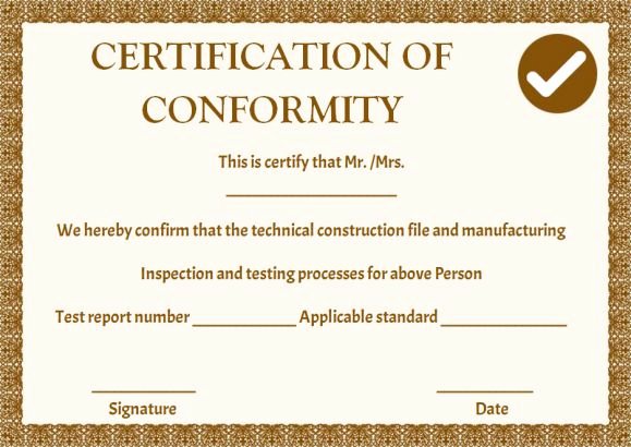 Certificate Of Conformance Template Awesome Certificate Of Conformance Template 10 High Quality