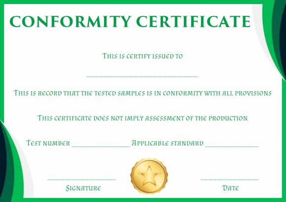Certificate Of Conformance Template Inspirational Certificate Of Conformance Template 10 High Quality