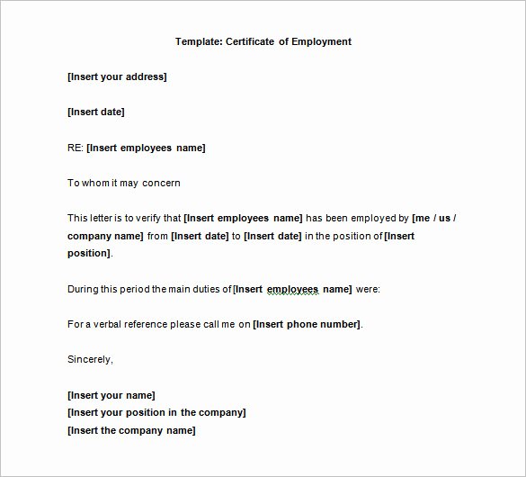Certificate Of Employment Template Beautiful 40 Employment Certificates Pdf Doc