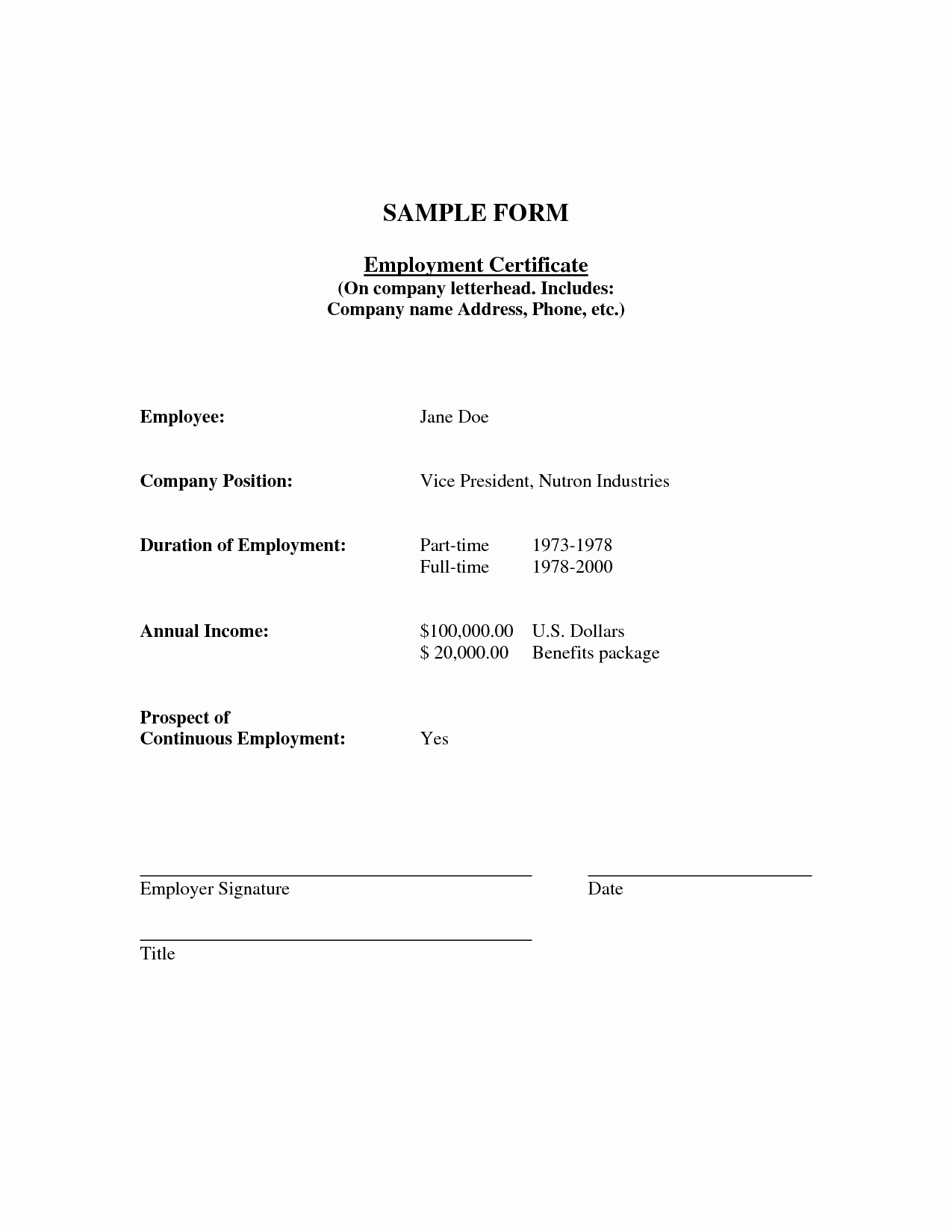 post certificate of employment template
