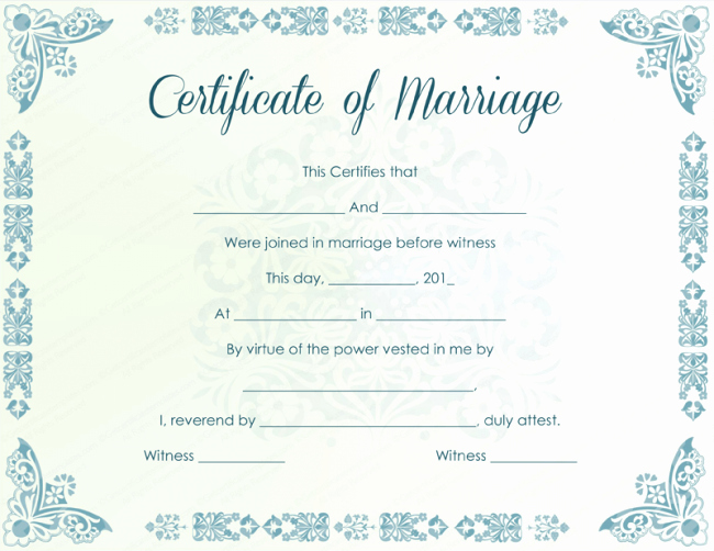 Certificate Of Marriage Template Best Of Printable Marriage Certificate Samples