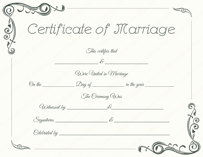 Certificate Of Marriage Template Fresh Marriage Certificate Templates Printable Certificate Designs
