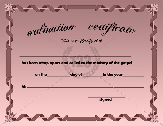 Certificate Of ordination Template Awesome ordination Certificate Templates