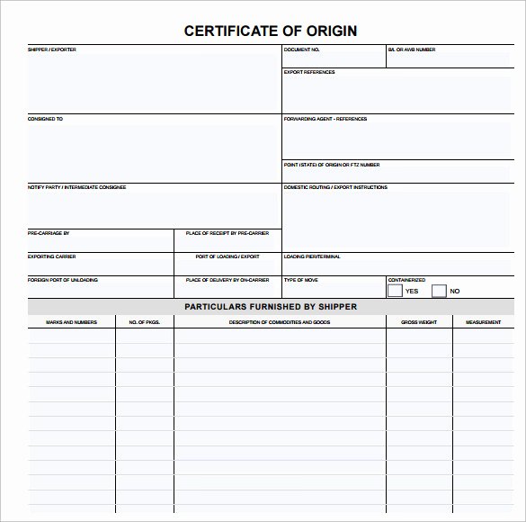Certificate Of origin Template Awesome 15 Certificate Of origin Templates – Samples Examples
