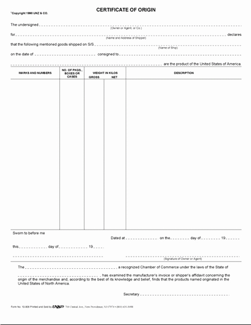 Certificate Of origin Template Awesome 5 Certificate Of origin Templates Excel Pdf formats