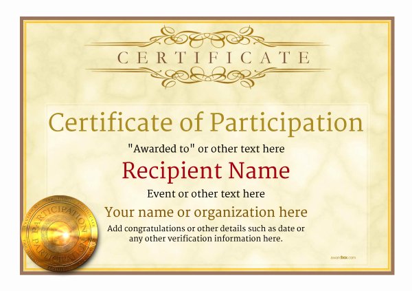 Certificate Of Participation Template Awesome Participation Certificate Templates Free Printable Add