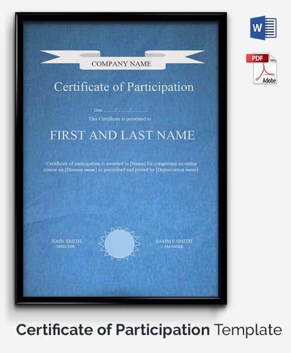 Certificate Of Participation Template Best Of 52 Free Printable Certificate Template Examples In Pdf