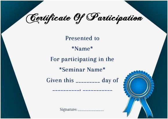 Certificate Of Participation Template Unique Sample Certificate Of Participation In Seminar 12
