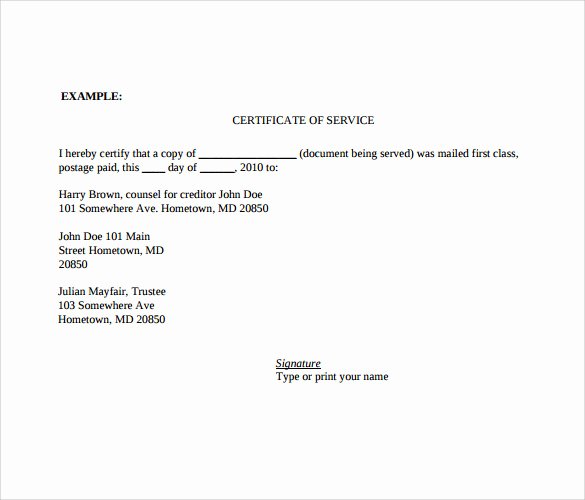 Certificate Of Service Template Inspirational 10 Certificate Of Service Templates to Download for Free