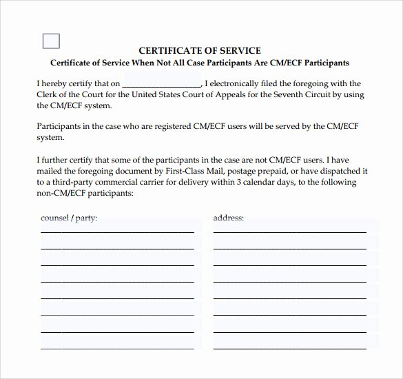 Certificate Of Service Template New 10 Certificate Of Service Templates to Download for Free