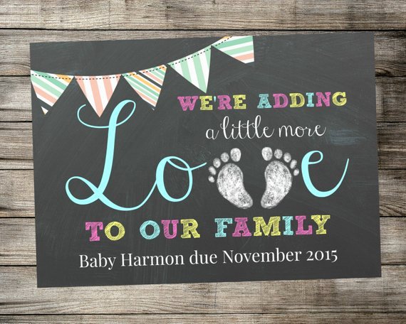 Chalkboard Baby Announcement Template Elegant Printable Pregnancy Announcement Adding Little More Love to
