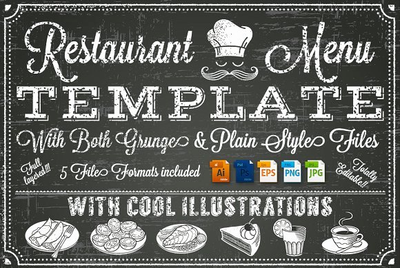Chalkboard Template Microsoft Word Inspirational Vector Chalkboard Menu Template Illustrations On