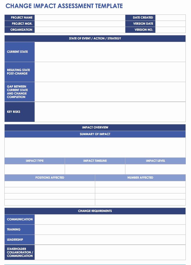 Change Impact Analysis Template Lovely Free Change Management Templates
