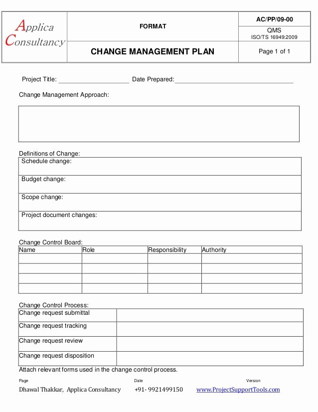 Change Management Plan Template Lovely Change Management Plan Ready Template