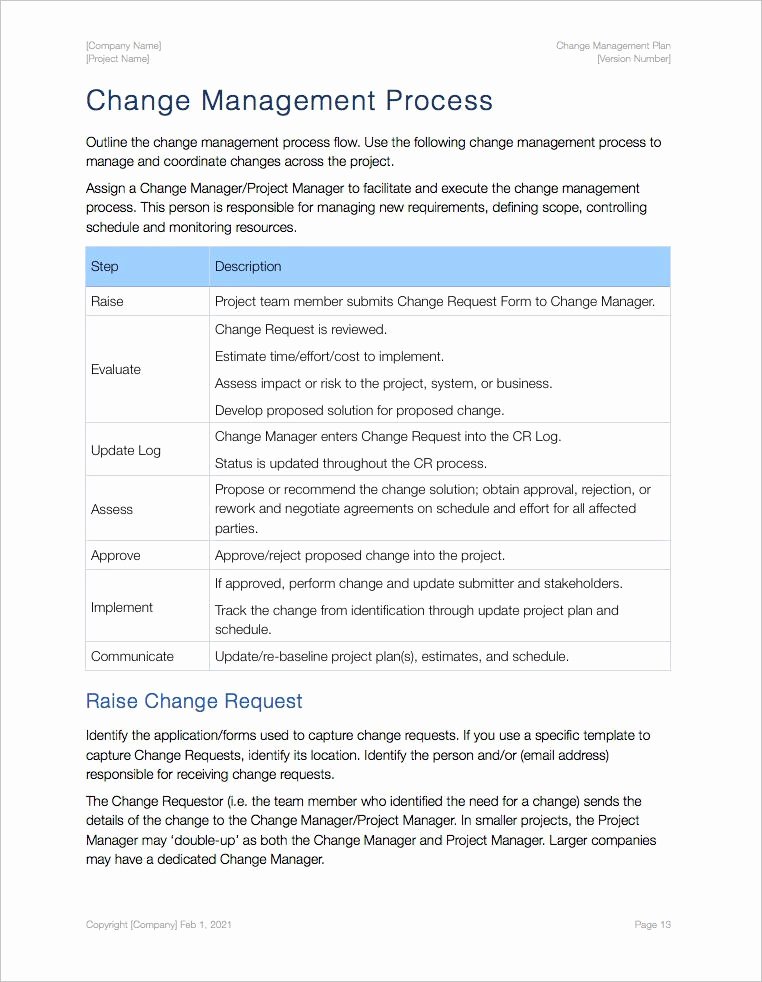 Change Management Process Template Fresh Change Management Plan Apple Iwork Pages Numbers