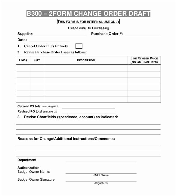 Change order form Template Beautiful 24 Change order Templates Pdf Doc