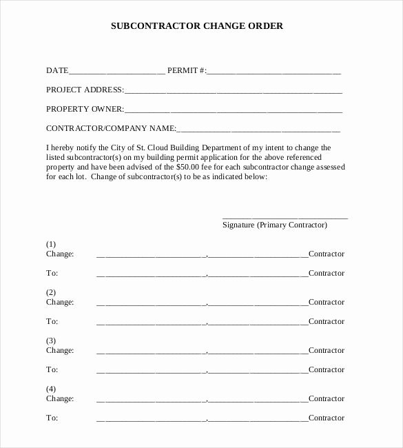 Change order forms Template Best Of 24 Change order Templates Pdf Doc