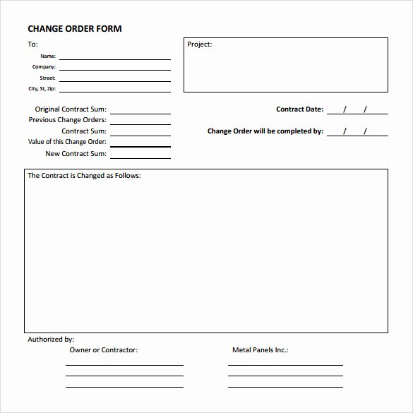 Change order forms Template New 13 Change order Templates