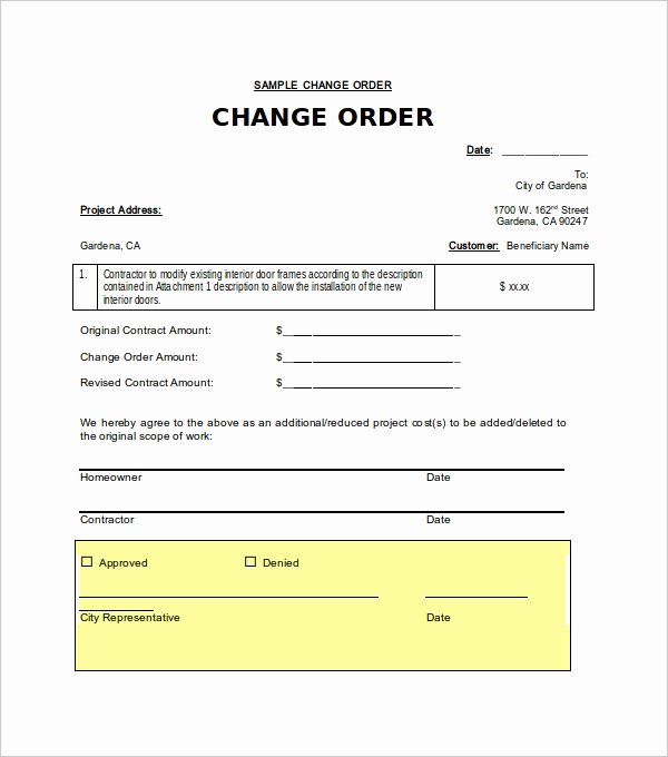 Change order Request Template Elegant Collection Change order Request Template Excel S