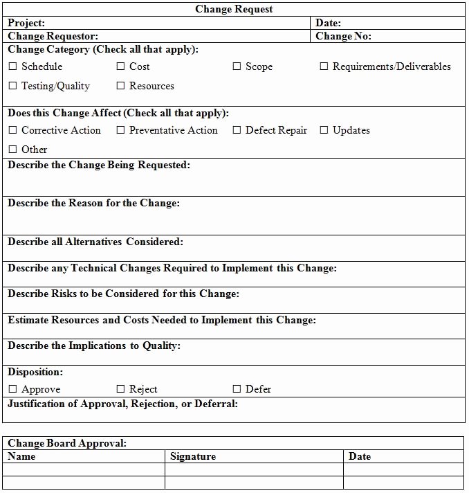 Change order Request Template Inspirational Change order form