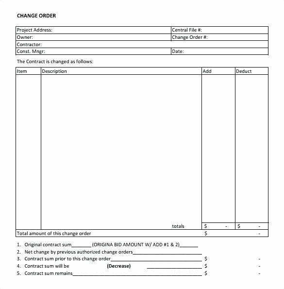 Change order Template Excel New Construction Change order Template – Onemonthnovelfo