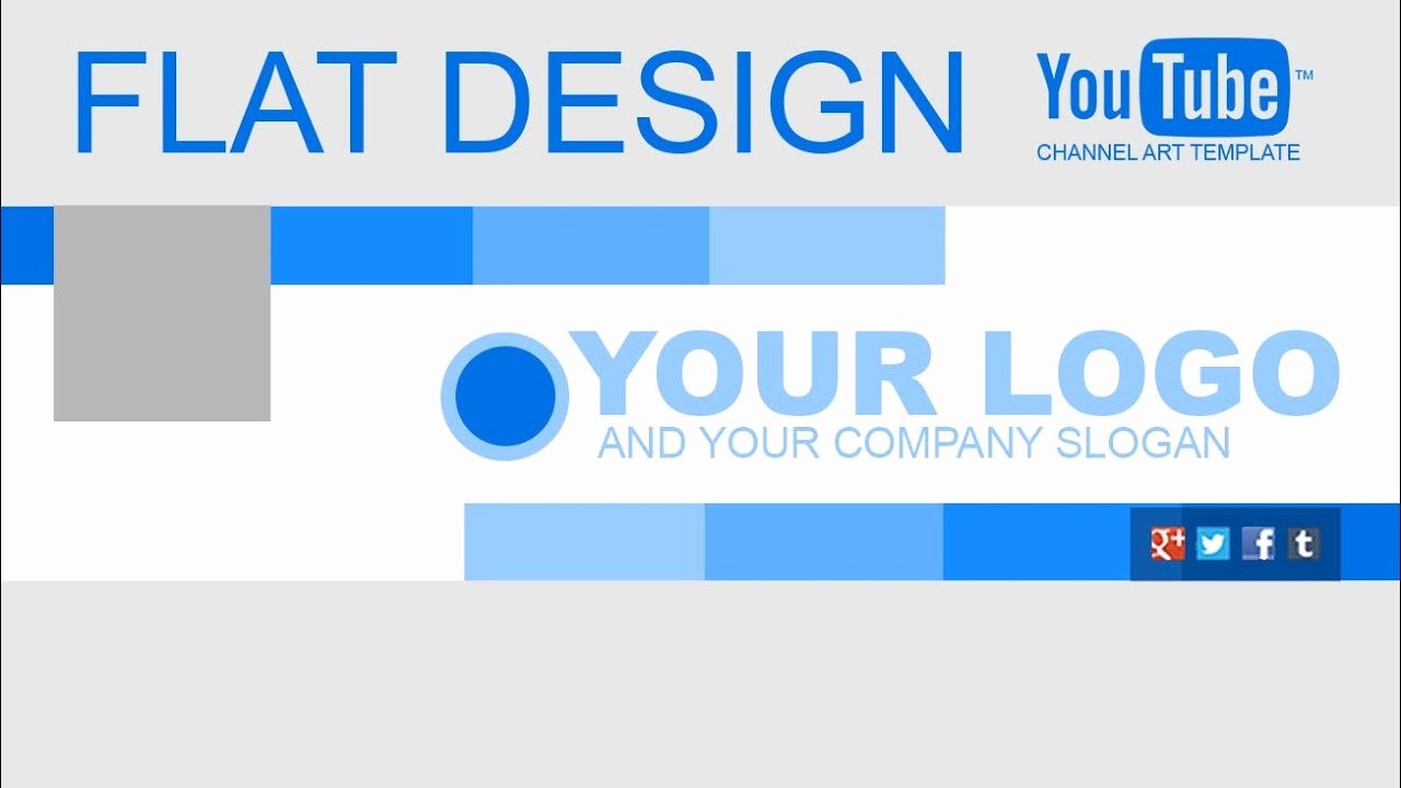 Channel Art Template Photoshop Luxury Flat Design Channel Art Template for Shop
