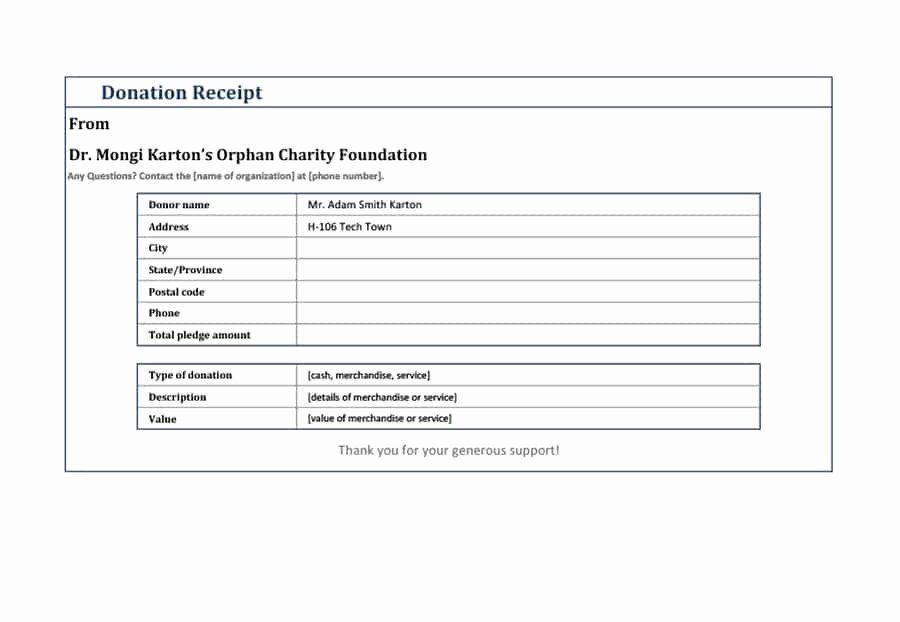 Charitable Donation form Template Awesome Free 6 Printable Charitable Donation Receipt Template