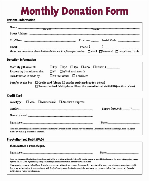 Charitable Donation form Template Unique Donation Sheet Template 4 Free Pdf Documents Download
