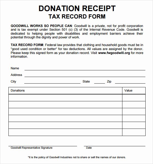 Charitable Donation Receipt Template Unique 10 Donation Receipt Templates – Free Samples Examples