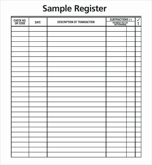 Check Register Template Excel New Checkbook Register Excel – Boerewenkeub