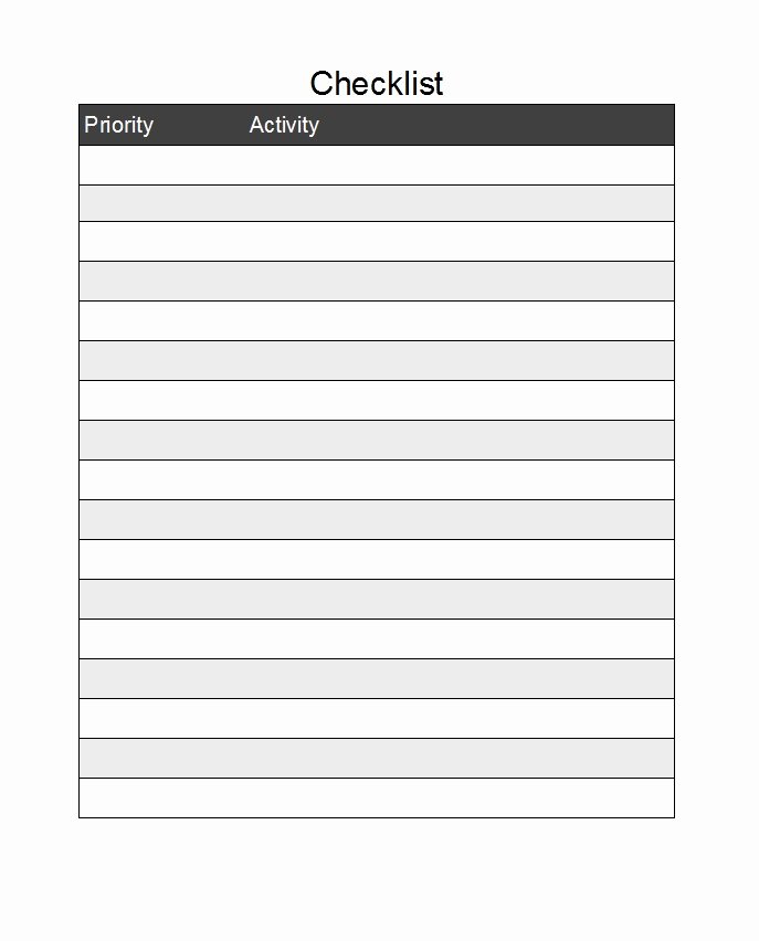 Check Template for Word Best Of 50 Printable to Do List &amp; Checklist Templates Excel Word