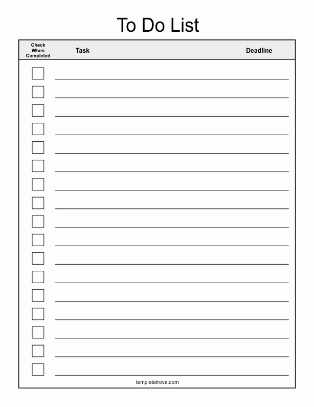 Check Template for Word Luxury Checklist Templates