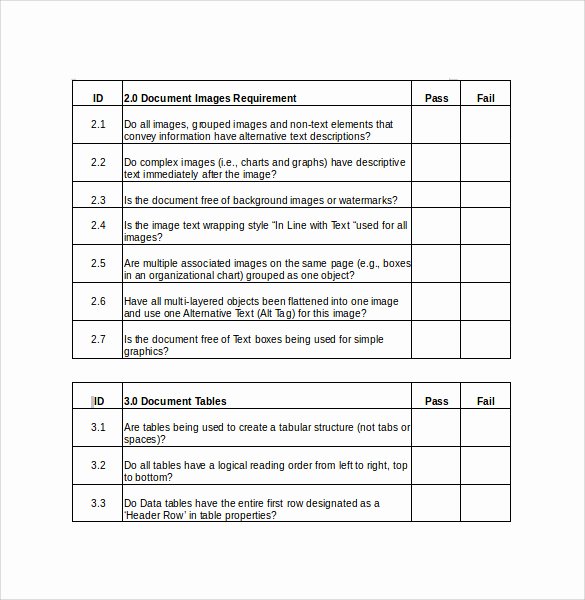 word checklist template