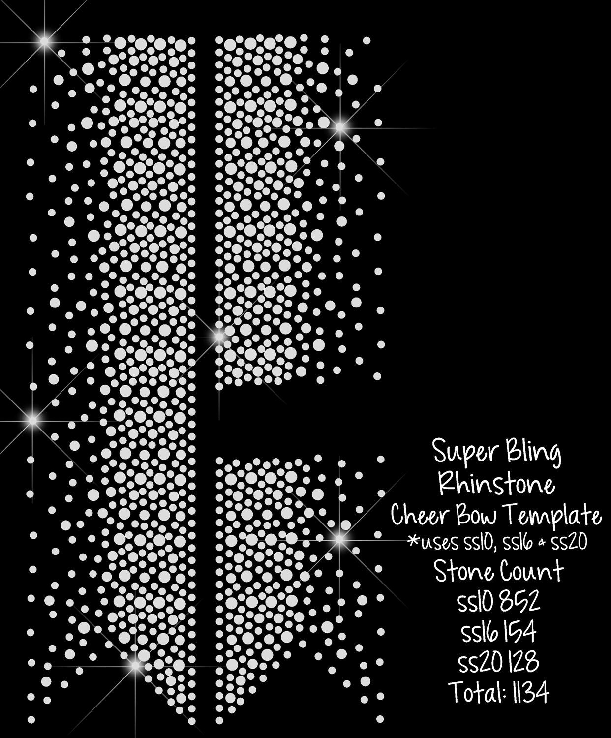 Cheer Bow Design Template Luxury Super Bling Rhinestone Cheer Bow Strip Template by