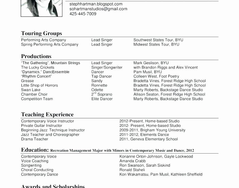 Child Actor Resume Template Fresh Actors Resume Template Link to Sample Acting Resumes Actor