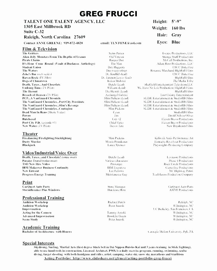 Child Actors Resume Template New Professional Acting Resume Template Acting Resume Template