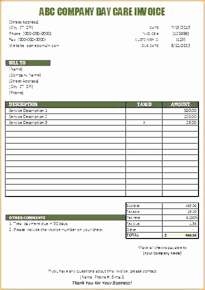 Child Care Invoice Template Beautiful Babysitting Invoice Template – Skincense