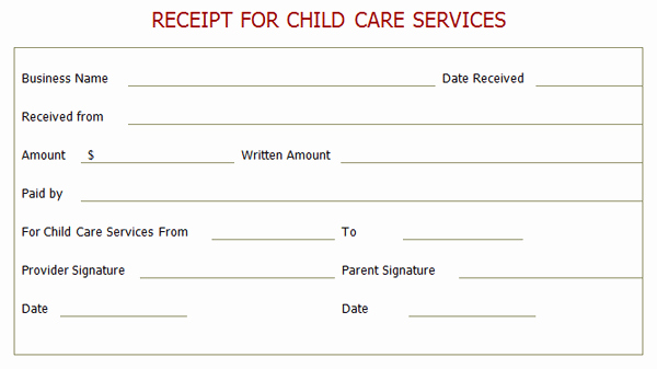 Child Care Receipt Template Elegant Professional Receipt for Child Care Services