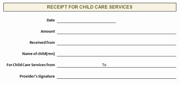 Child Care Receipt Template Fresh Daycare Receipt for Taxes