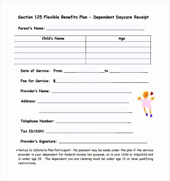 Child Care Receipt Template Lovely 12 Daycare Receipt Template Free Download
