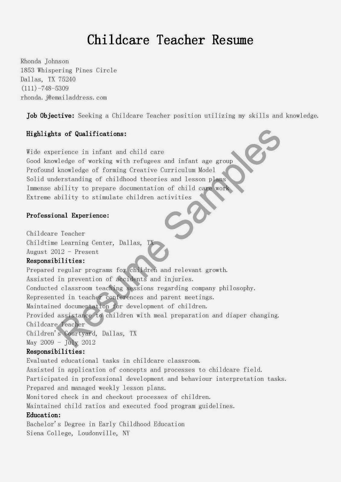 Child Care Resume Template New 35 Excellent Child Care Provider Skills for Resume We