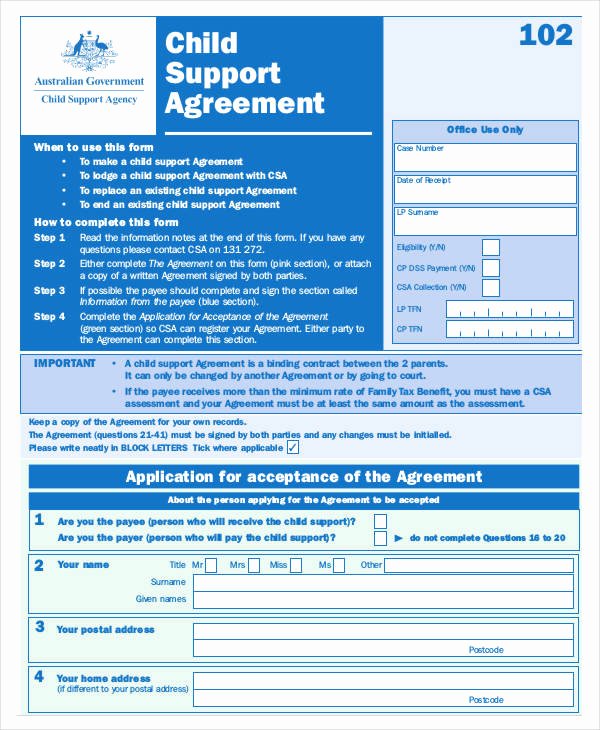 Child Support Agreement Template Awesome 10 Child Support Agreement Templates Pdf Doc