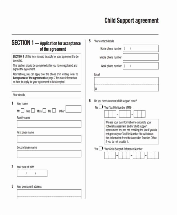 Child Support Agreement Template Beautiful 7 Child Support Agreement form Samples Free Sample