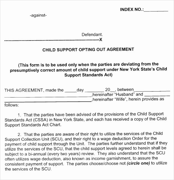 Child Support Agreement Template Fresh 8 Sample Child Support Agreements