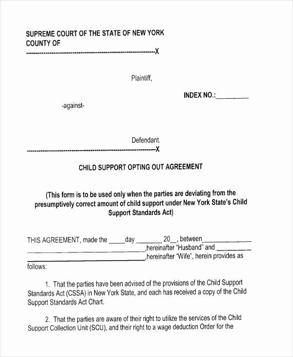 Child Support Agreement Template Luxury 7 Child Support Agreement form Samples Free Sample